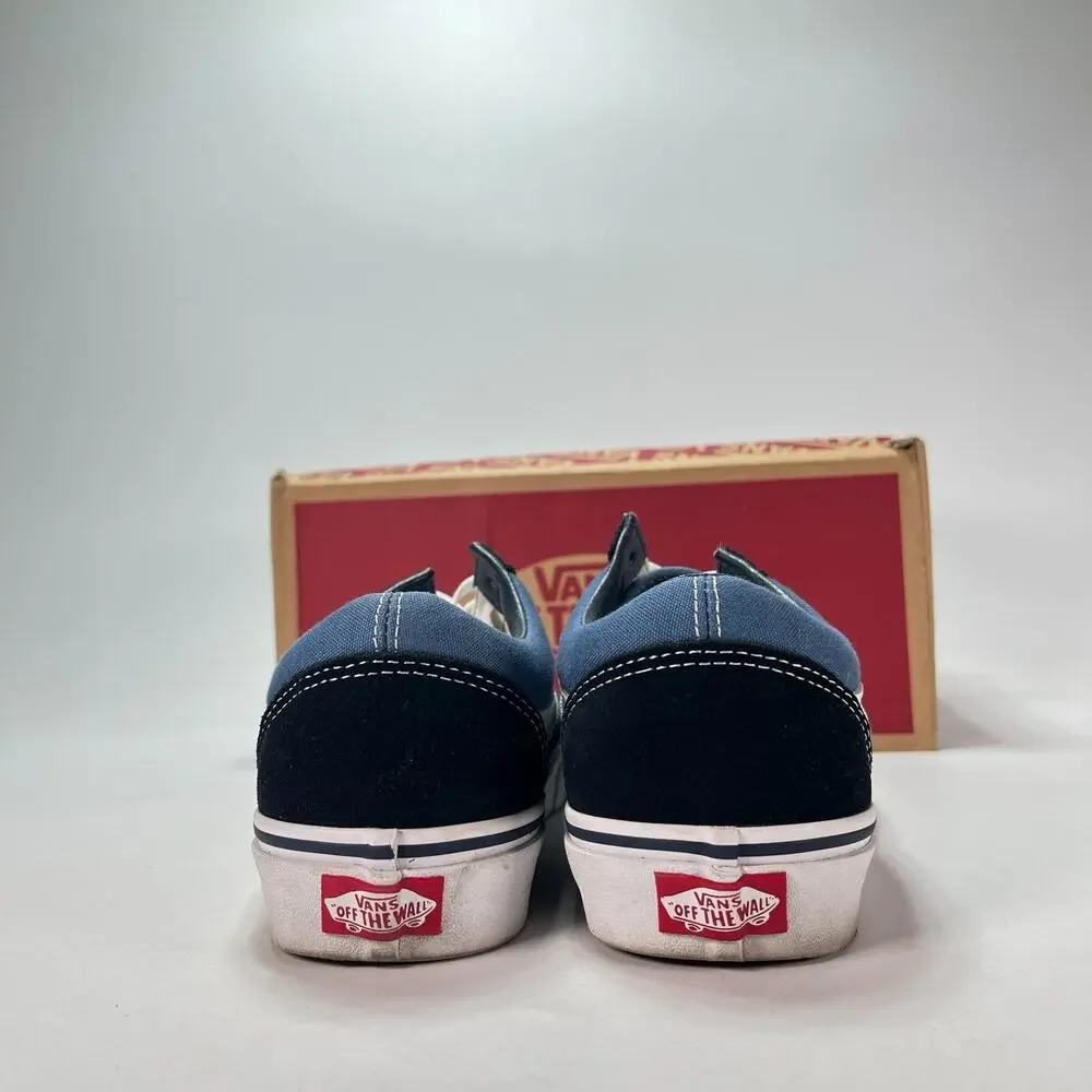 Vans Old Skool Navy Blue Canvas Low Top Skate Shoes VN000D3HNVY Men's Size 8